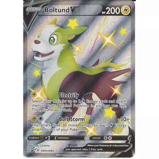 Boltund V SWSH085 schwarzer Stern Promo neuwertig Pokémonkarte