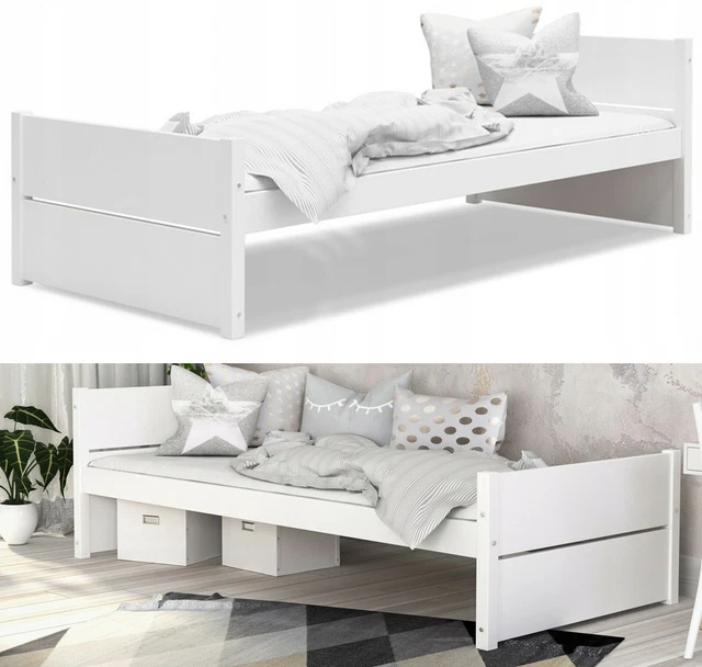 Bett Jung 90x200cm Supporto Cameretta Letto per Ragazzo con Materasso E Cassetti