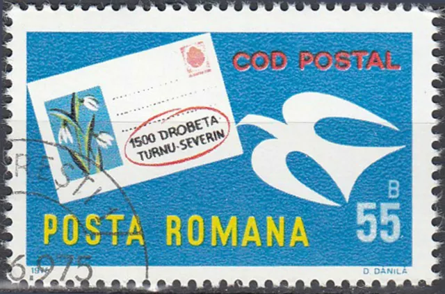 Rumänien gestempelt Tier Vogel Taube Brieftaube Luftpost Animation Brief / 573