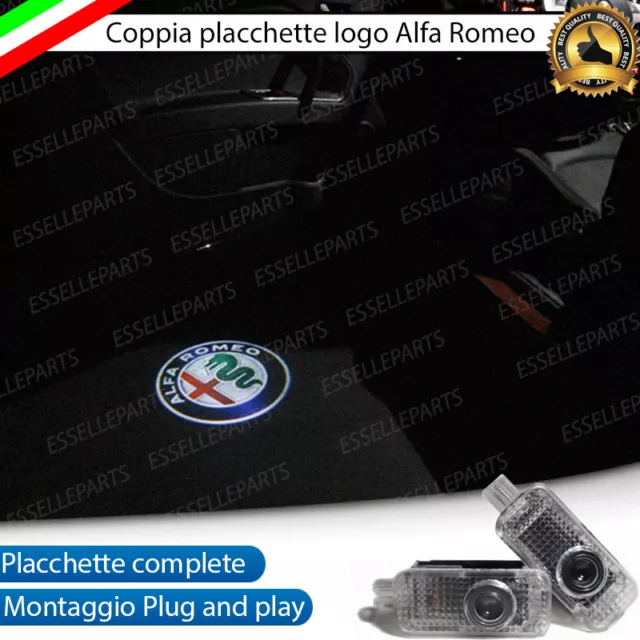 2 Placchette Led Nuovo Logo Luci Di Cortesia Per Alfa Giulia Portiere