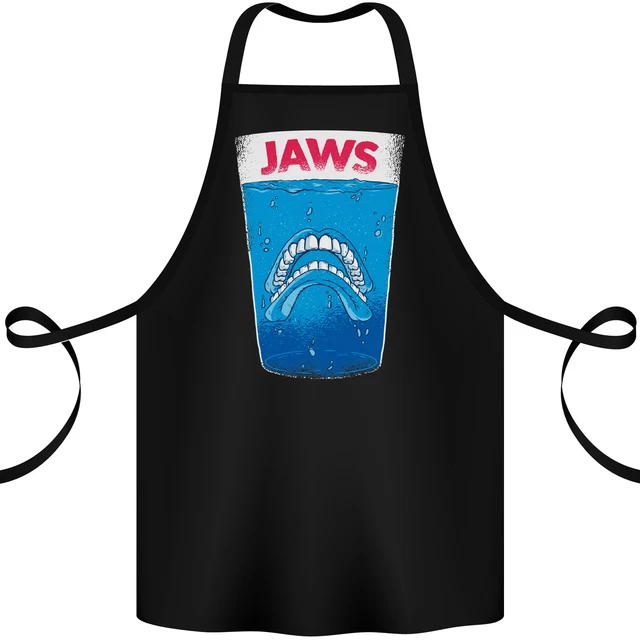 Jaws Funny Parody Dentures Skull Teeth Cotton Apron 100% Organic