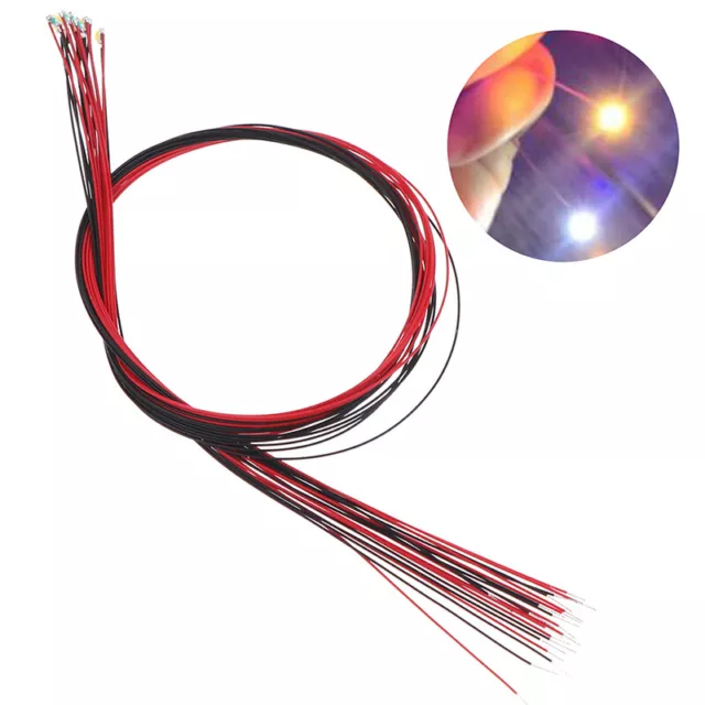 10Pcs 20cm t0603wm soldered micro litz wired leads warm white smd led 06HVE_tu