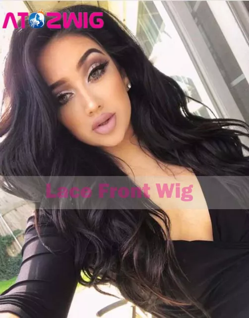 ATOZ Synthetic Lace Front Wig Long Wavy Black 1# Wigs Body Wave Women's Hair