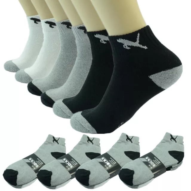 Tiger 3-12 Pairs Mens Ankle Quarter Crew Sports Socks Cotton Low Cut Size 9-13