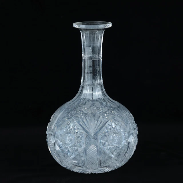 RARE ABP American Brilliant Period Cut GLASS CRYSTAL Wine Decanter Liquor Bottle