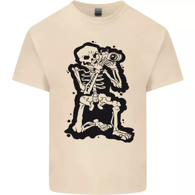 A Skeleton Photographer Photography Mens Cotton T-Shirt Tee Top