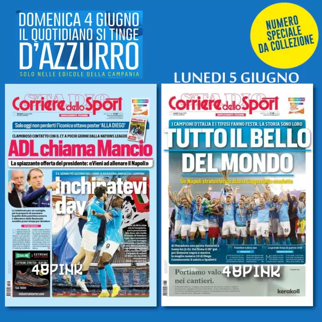 Corriere dello Sport del 4 5 Giugno 2023 3 Scudetto Calcio Napoli Copia Azzurra