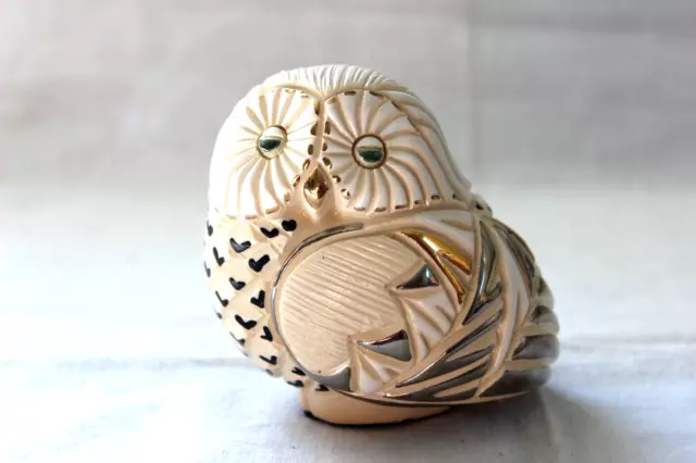 Artesania Rinconada De Rosa Gold Black Uruguay Barn Owl figurine signed Artesania Rinconada De Rosa Gold Black Uruguay Barn Owl figurine signed