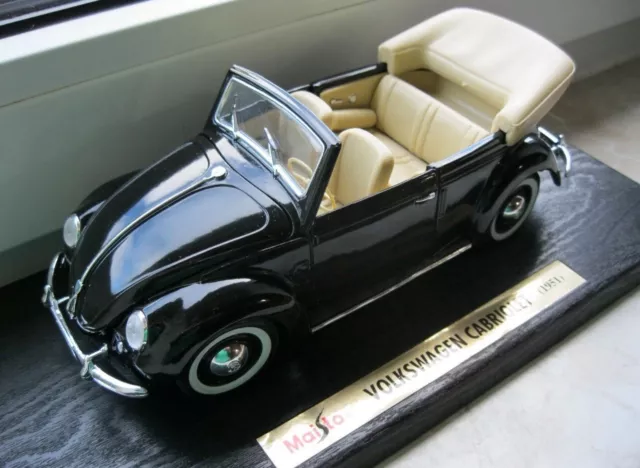 VW Käfer Cabrio Cabriolet Schwarz 1951 Maisto 1:18 OVP Volkswagen