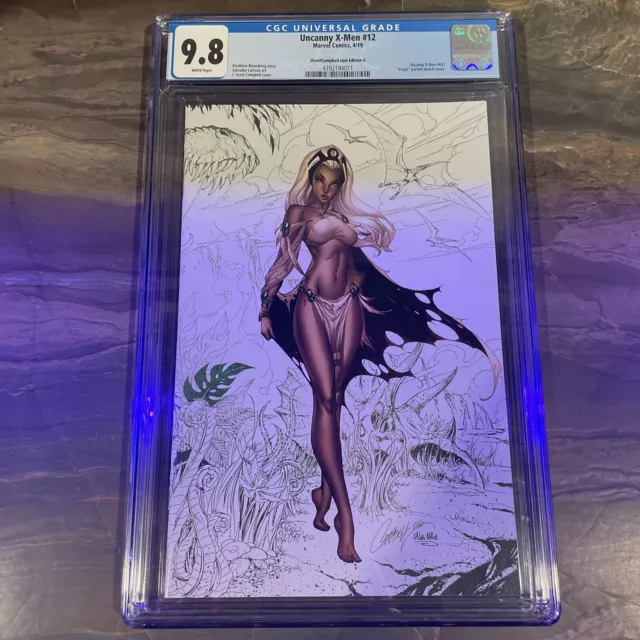 Uncanny X-men #12, CGC 9.8, Storm, J Scott Campbell Virgin Sketch Variant F