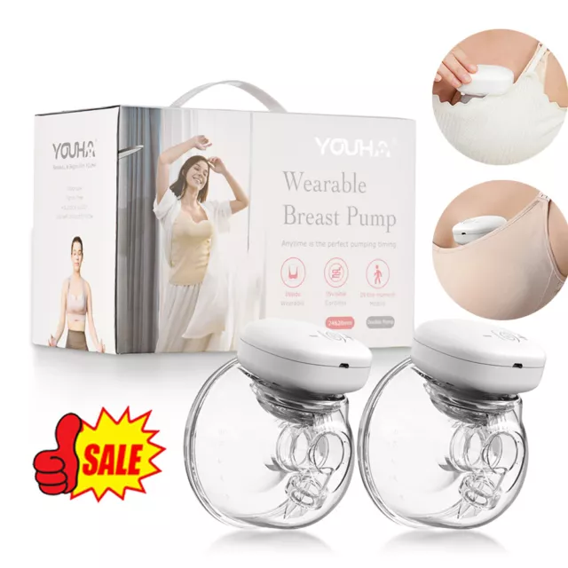 YOUHA Wearable Breast Pump Hands Free Electric Portable Breast Cup 24mm[1 PCS]