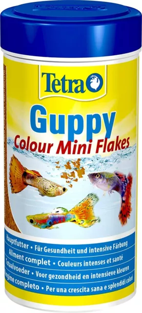 Mangime per pesci tropicali in granuli, Barattolino da 250 ml Tetra Guppy Colour
