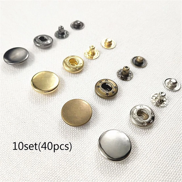 ¡Camisas de vestir con tachuelas! Botón de metal pulsar botón redondo pulsar fijaciones