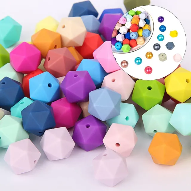 50pcs Sub Hexagon Silicone Beads Turn Your Ideas into Beautiful Jewelry