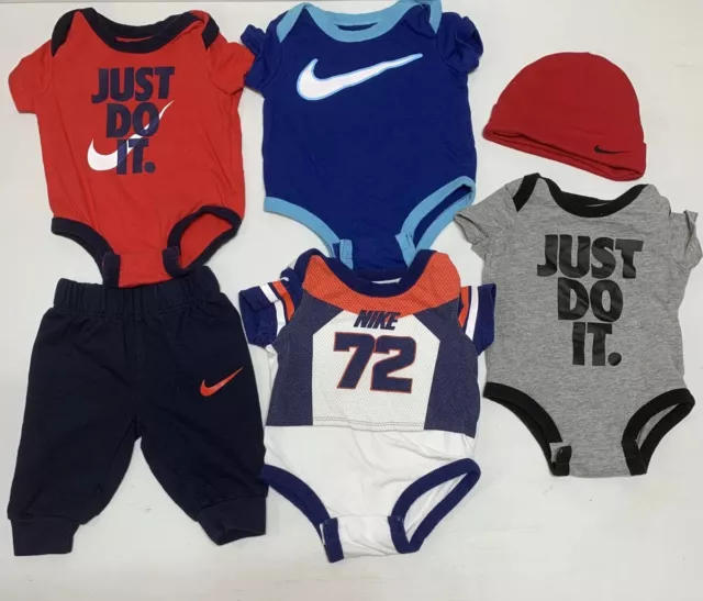 NIKE Baby Boys 8 Pc Bodysuits Rompers Pants Hats Sz 3 Months Infant Lot