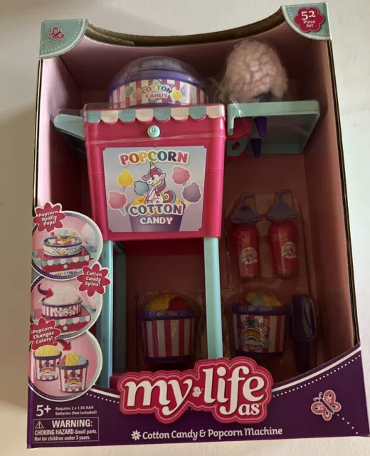 NEW NIB My Life As Doll 52-Piece Cotton Candy & Popcorn Machine POPS AND SPINS