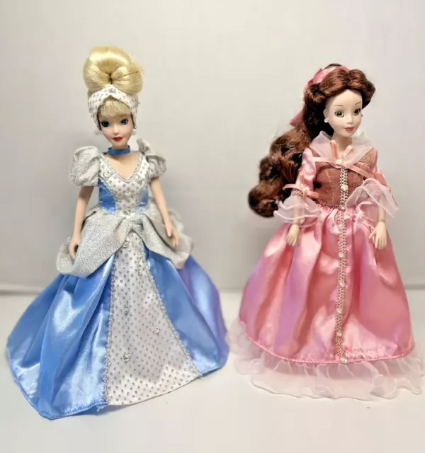 Disney Porcelain Dolls- Brass Key - Cinderella & Belle 10" lot of 2