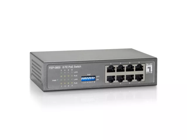 Level One LevelOne Switch 8x FE FEP-0800 90W 8xPoE