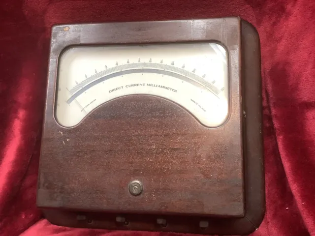 1930s HUGE WOODEN CASE JEWELL DC Milliammeter Frankenstein Western Electric Era