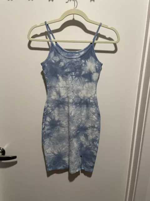 Wild Fable Blue Tie Dye Bodycon Mini Dress Size XS NWOT Summer Vacation Basic