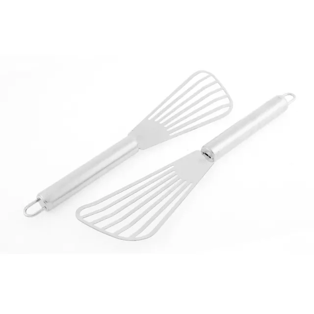 Espátula de cocina de acero inoxidable de la crepe Turner ranurado 2 piezas