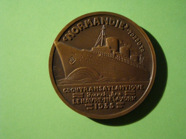PAQUEBOT LE FRANCE 1962 MEDAILLE BRONZE COEFFIN -COMPAGNIE GENERALE TRANSATLANTIQUE