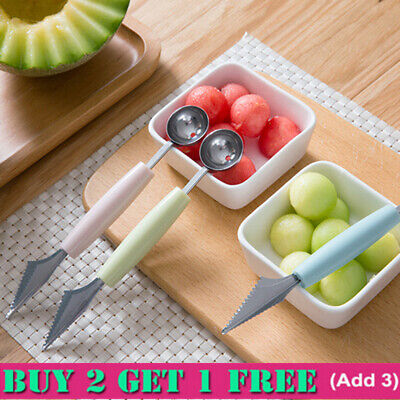 Cuchillo tallado de acero inoxidable 2 en 1 sandía de fruta DH
