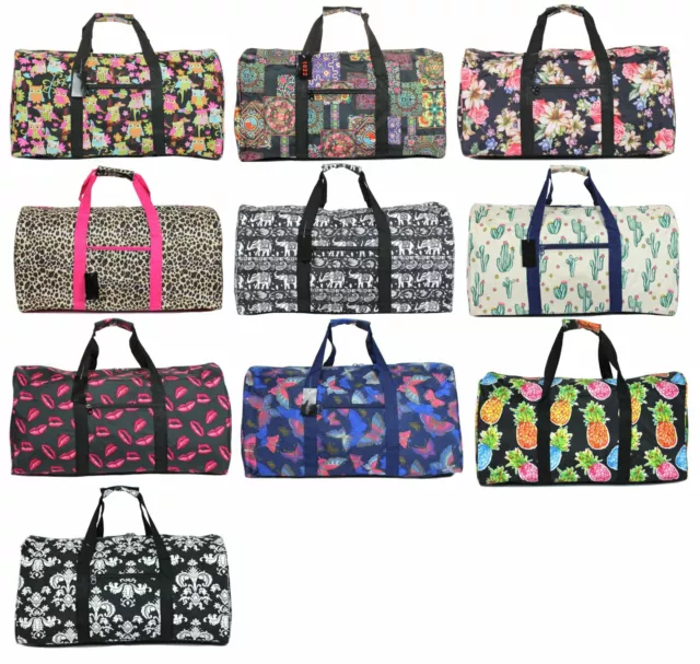 Floral Butterfly Owls Leopard Cactus Elephant Lips Duffle Bag Travel Luggage