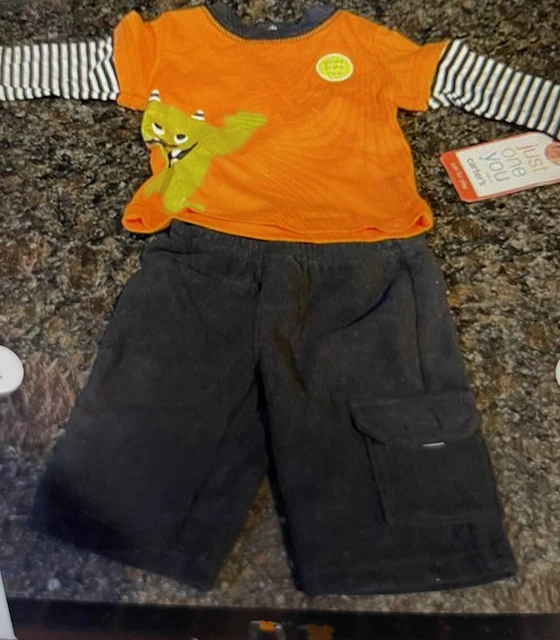 New Carters Boy's Infant 2 pc  Outfit with Monster ~ Newborn