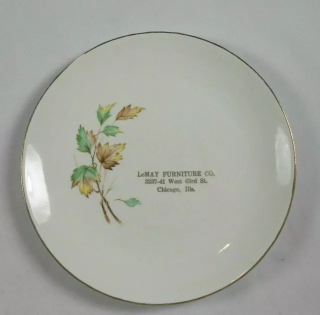 Vtg Souvenir Plate LeMay Furniture Co Chicago ILL IL 3237-41 West 63rd st store