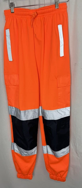 Pantaloni da lavoro Super Touch arancione alta visibilità fondo jogging medio E1006