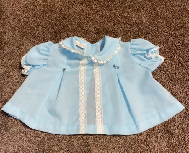 Vintage Girls Toddler Doll Dress Toddle Time Blue Lace JC Penney USA 2T Baby