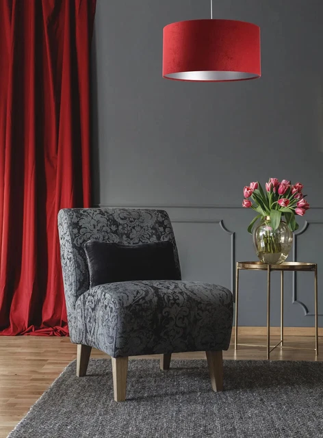 Lampada a sospensione BPS Koncept Classic rosso bordeaux, argento 60 cm