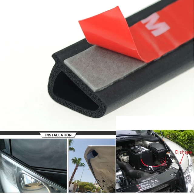 13ft D Shape Rubber Seal Car Door Edge Guard Molding Trim Protectors Strip Black