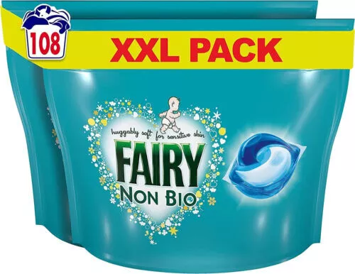 Fairy Non-Bio PODS, Washing Liquid Laundry Detergent Tablets/Capsules, 108