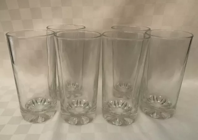 6 SAWTOOTH BOTTOM CLEAR GLASSES/TUMBLERS made in ITALY (9)