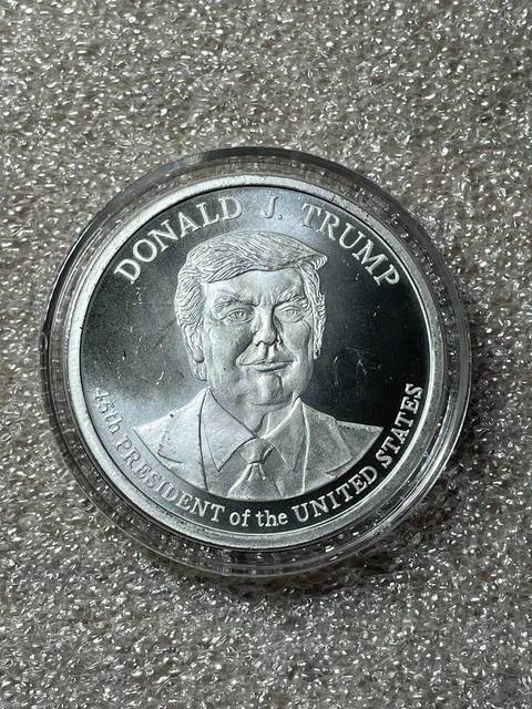 Donald J. Trump Coin- 1 Troy Ounce .999 Fine Silver Round in Air-Tite Capsule