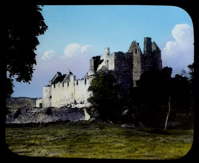 CRAIGMILLAR CASTLE C1890 ALTES FOTO Magic Latern Rutsche SCHOTTLAND