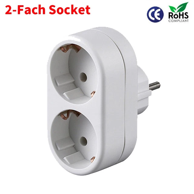 DOPPELSTECKER MEHRFACHSTECKER VERTIKAL Duo Stecker 2-fach Multistecker ...
