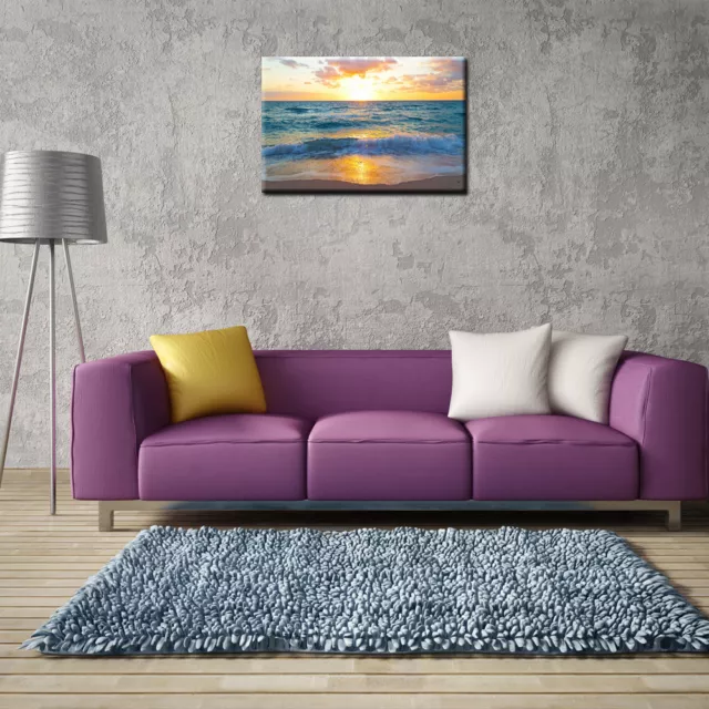 HD Canvas Print Art Home Decor Canvas Wall Art Sea Sunrise Giclee Art Pictures 3