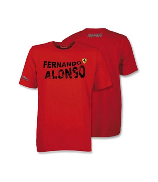 T-MAGLIETTA bambini Formula Uno 1 Ferrari F1 Team NUOVA! Logo Nome Bambino Alonso Età 2