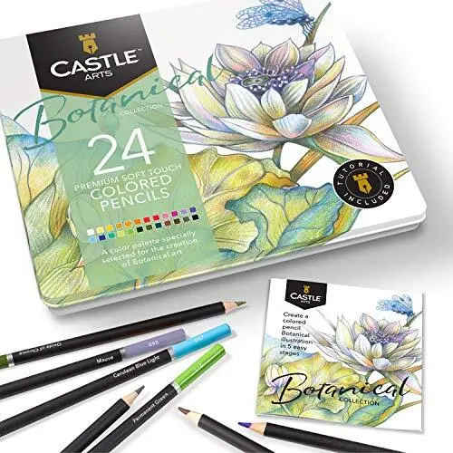 Castle Arts set di 24 matite colorate colori perfetti per 'Botanico'. Set di ...