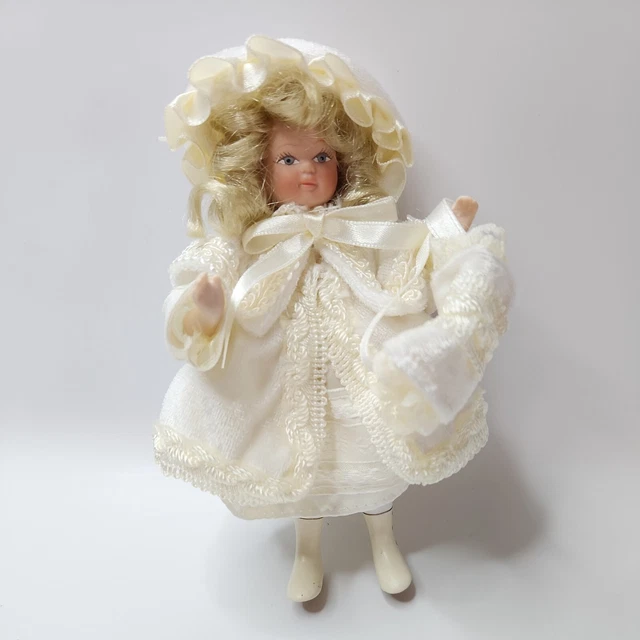 Vintage Kurt Adler Jocelyn Mostrom Victorian Porcelain Blonde Girl Doll Ornament