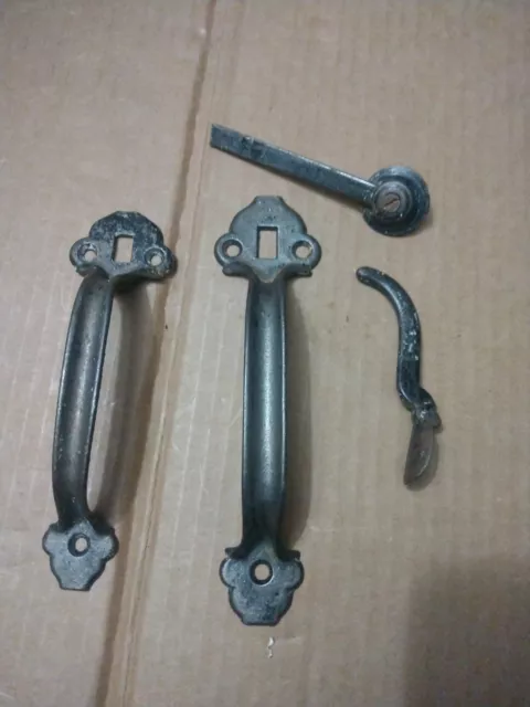 Vintage Cast Iron  Door Latch Handle Hardware parts Lot
