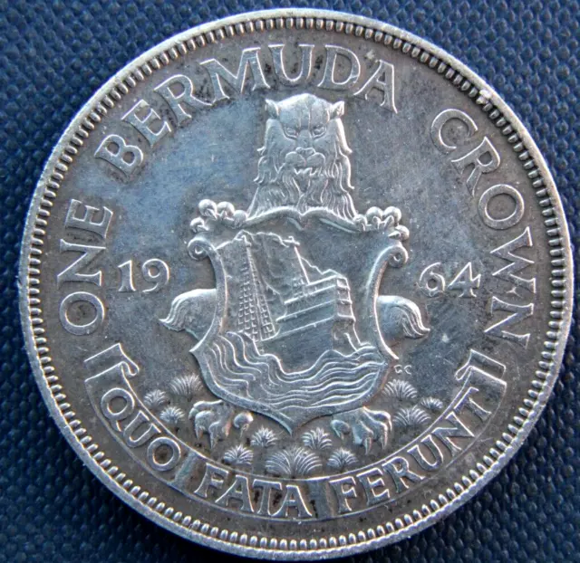 Bermuda One Crown Silver coin 1964