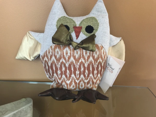 Woof & Poof OWL 2013 Fall Decor Bow Tie Shelf Sitter Collectible J. Headley 13”
