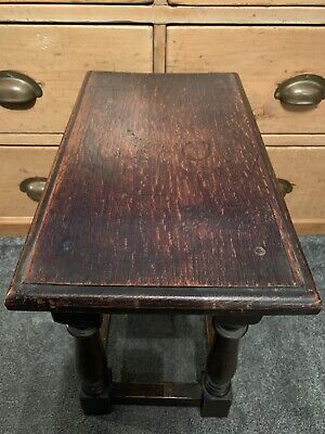 18th Century Antique Style Oak Joint Stool / Occasional Table-side-lamp Stand 5