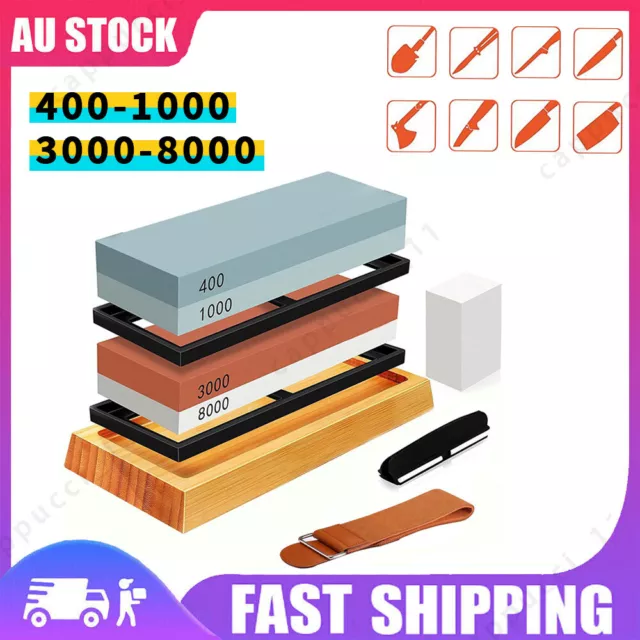 Dual Knife Sharpening Stone Set Water Whetstone Sharpener Cutter With Belt Set