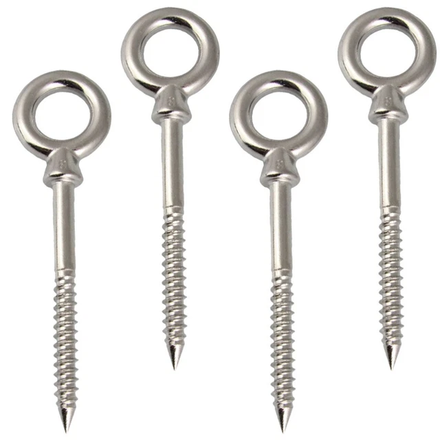 4 Pcs Anelli Di Amaca Golfare Inossidabile Vite Del Dente Supporto Appendiabiti