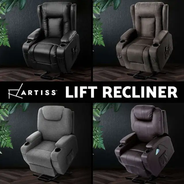 Artiss Electric Lift Massage Chair Recliner Chair Armchair Heated Lounge Sofa